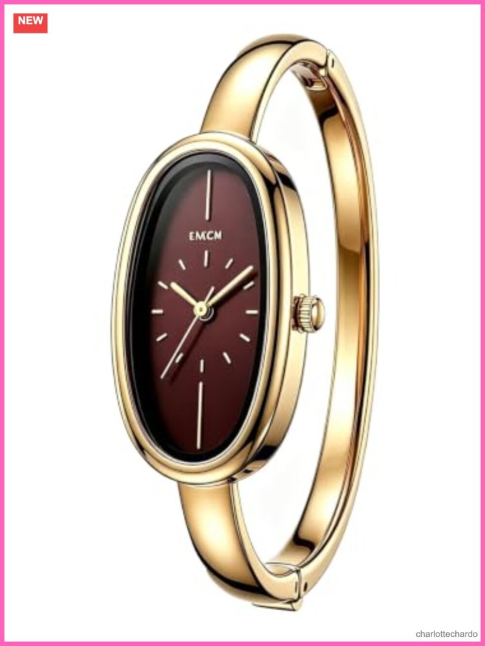 Oval Bangle Watch Minimalist Analog Quartz Dress Wristwatch
